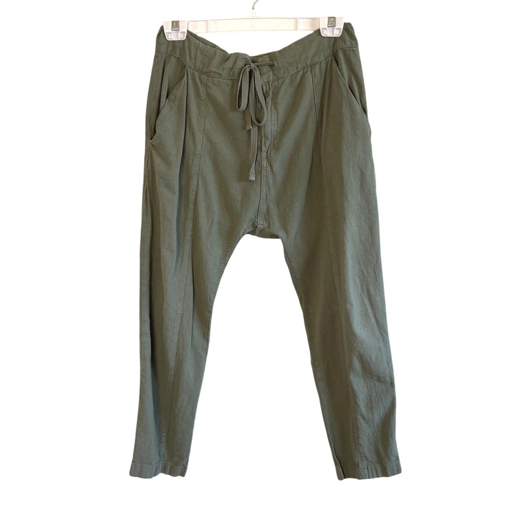 FRAME Denim Harem Pants Olive Green‎ Womens Size S LWSH0152 Drawstring Cotton